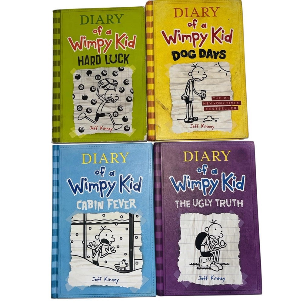Diary of a Wimpy Kid Book Lot Of 4 Pre-Owned Hardcover/Paperback Jeff Kinney